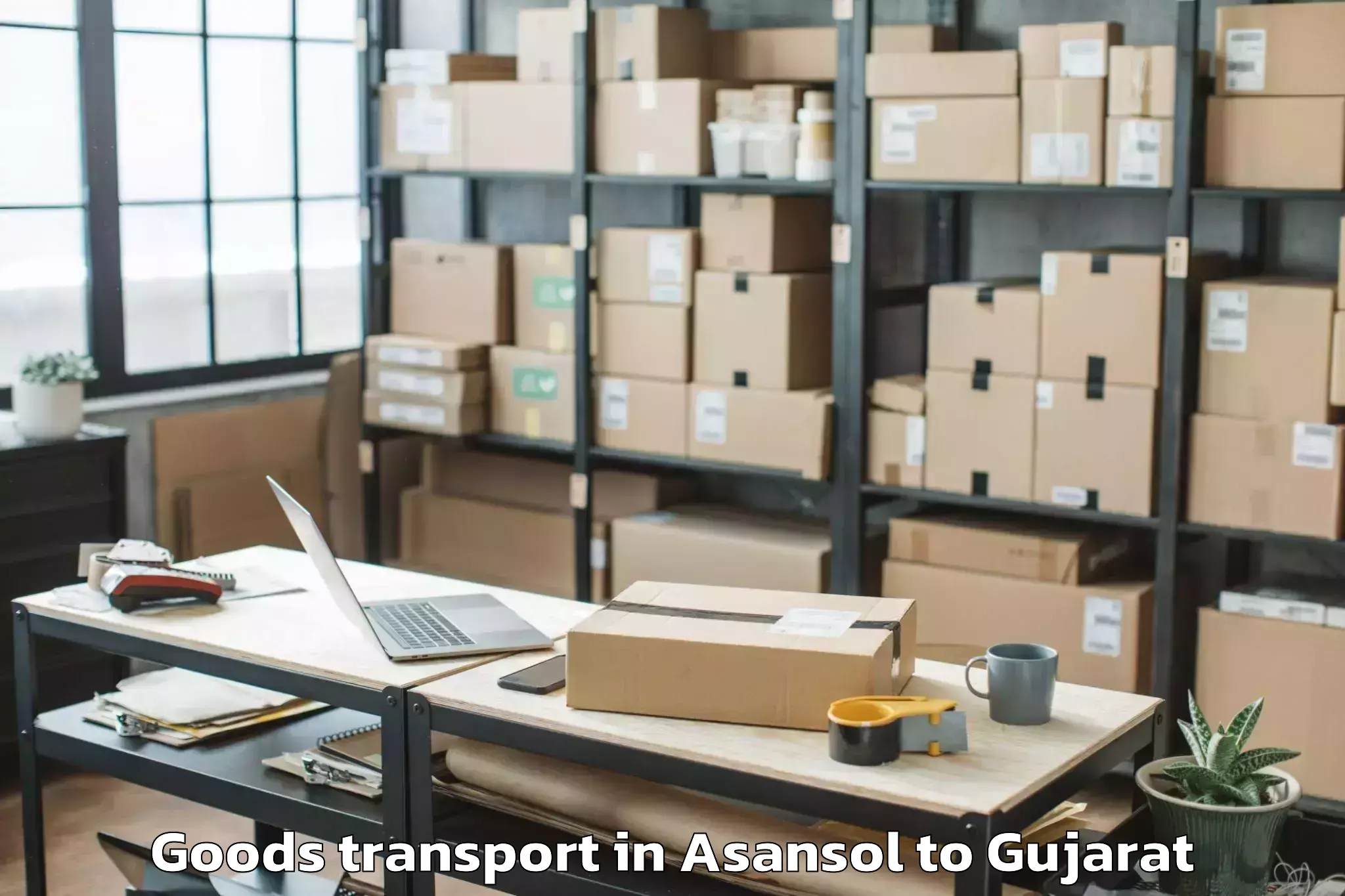 Comprehensive Asansol to Deesa Goods Transport